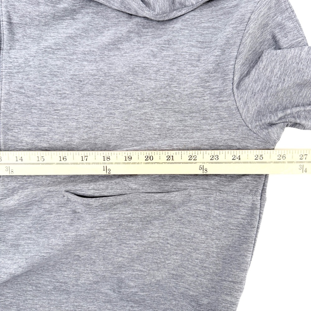 FLX Quarter Zip Pullover Womens Medium Gray Travel Leisure Boxy Drawstring Crop - Picture 8 of 10